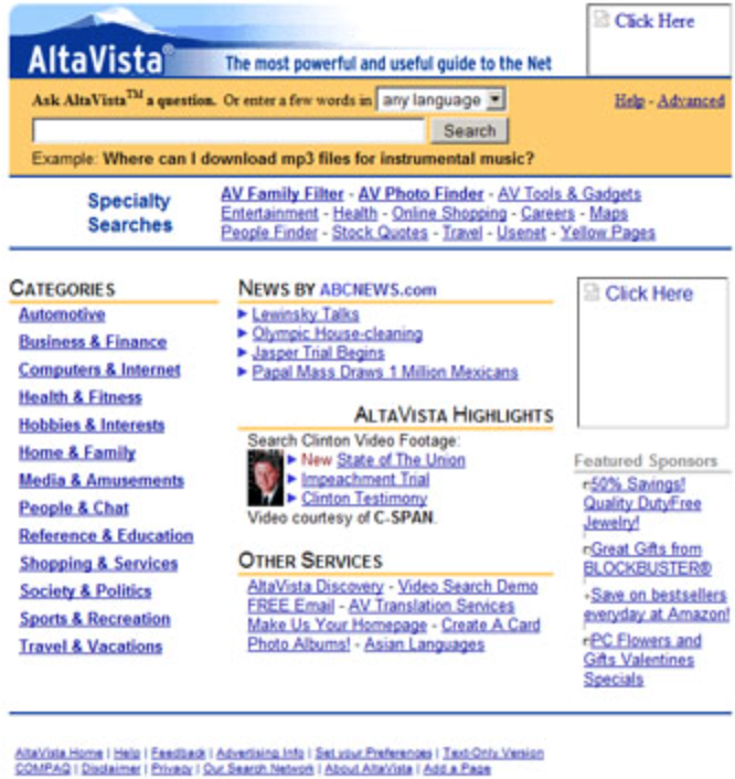 Alta Vista Circa 1999: Early Days of SEO