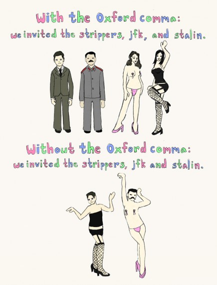 oxford comma jfk stalin strippers